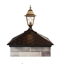 Колпак на заборный столб (2 кирпича) под фонарь, коричневый